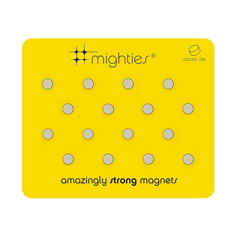 Three by Three Seattle Mini Mighties Magnets, Strong, Heavy Duty Magnets for Fridge, Dry Erase Whiteboards, and More in Home Offices, Cubicles, Schools (16 Pack, Chrome) - Image 1